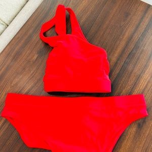 Nafleap Women’s One shoulder Bikini Bathing Suite Red XXL (Brand New)